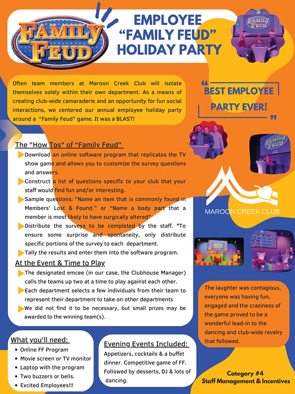 Employee "Family Feud" Holiday Party CMAA Idea Fair